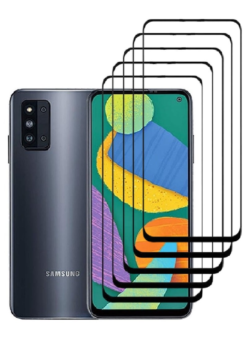 AINA 5 Pieces Tempered Glass Screen Protector 5D Designed For Samsung Galaxy F52 5G Full Glue Edge to Edge Full Screen Coverage And Bubble Free - Image 1