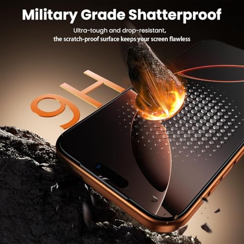 EGOTUDE for iPhone 17 Pro Max Tempered Glass 9H Hardnes Edge-To-Edge Coverage Screen Guard Protector with Easy Fit Auto Dust Removal Kit - Image 5