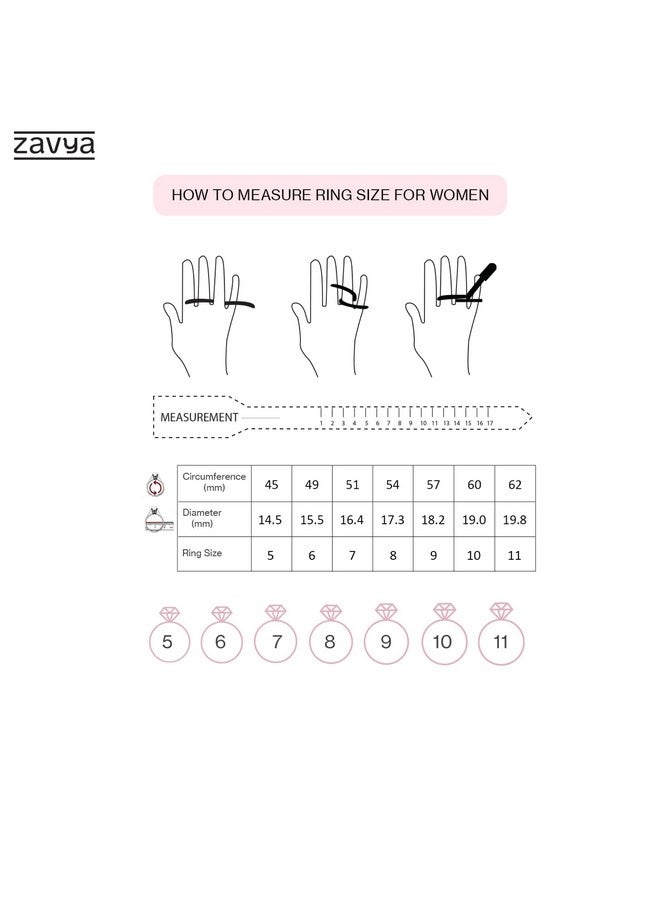 زافيا خاتم ZAVYA 925 من الفضة الإسترلينية بتصميم مربع مرصع بحجر الزركونيا المكعب ومطلي بالروديوم وقابل للتعديل | هدية للنساء والفتيات | مع شهادة أصالة وختم 925 - Image 4