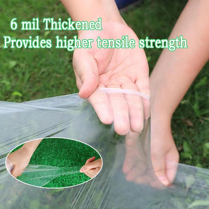 Xstronq 6.5FTx10FT Greenhouse Plastic Sheeting, 6 Mil Thick Clear Polyethylene Film, Waterproof Wind Frost Dust UV Resistant Green House Plastic Covering for Outdoor Plant, Garden, (6.5ft x 10ft) - Image 3
