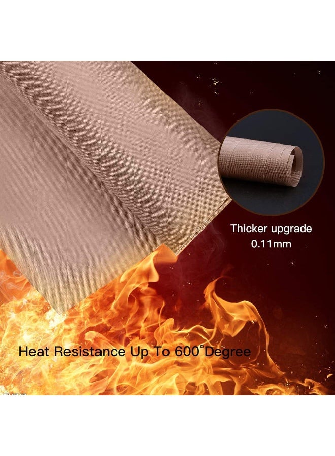 Chabeia Oven Grill Mat Teflon Sheet 3 Pack for Heat Press Transfer Non-Stick Paper Reusable Heat Resistant Craft Mat, High-temperature oven Mat food-grade Baking Cloth Nonstick Oilcloth - Image 3