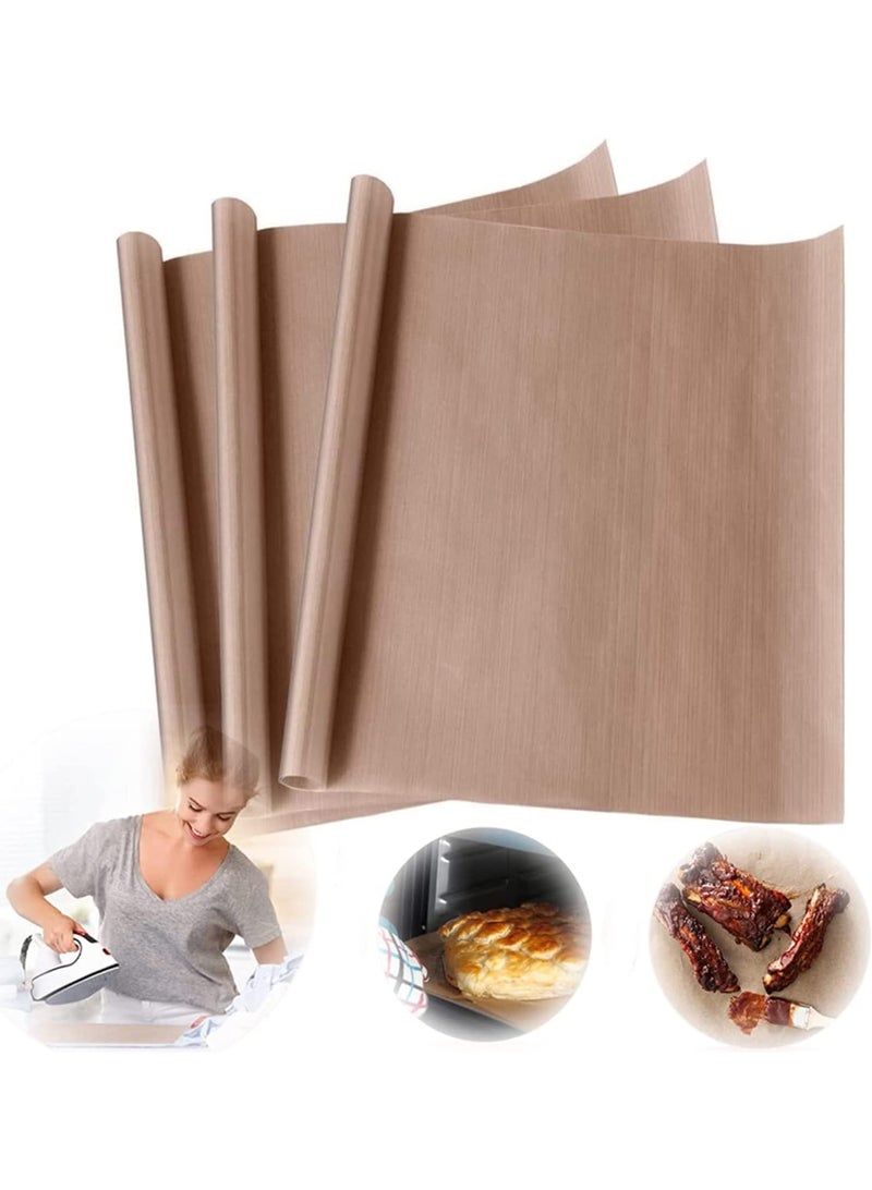 Chabeia Oven Grill Mat Teflon Sheet 3 Pack for Heat Press Transfer Non-Stick Paper Reusable Heat Resistant Craft Mat, High-temperature oven Mat food-grade Baking Cloth Nonstick Oilcloth - Image 1