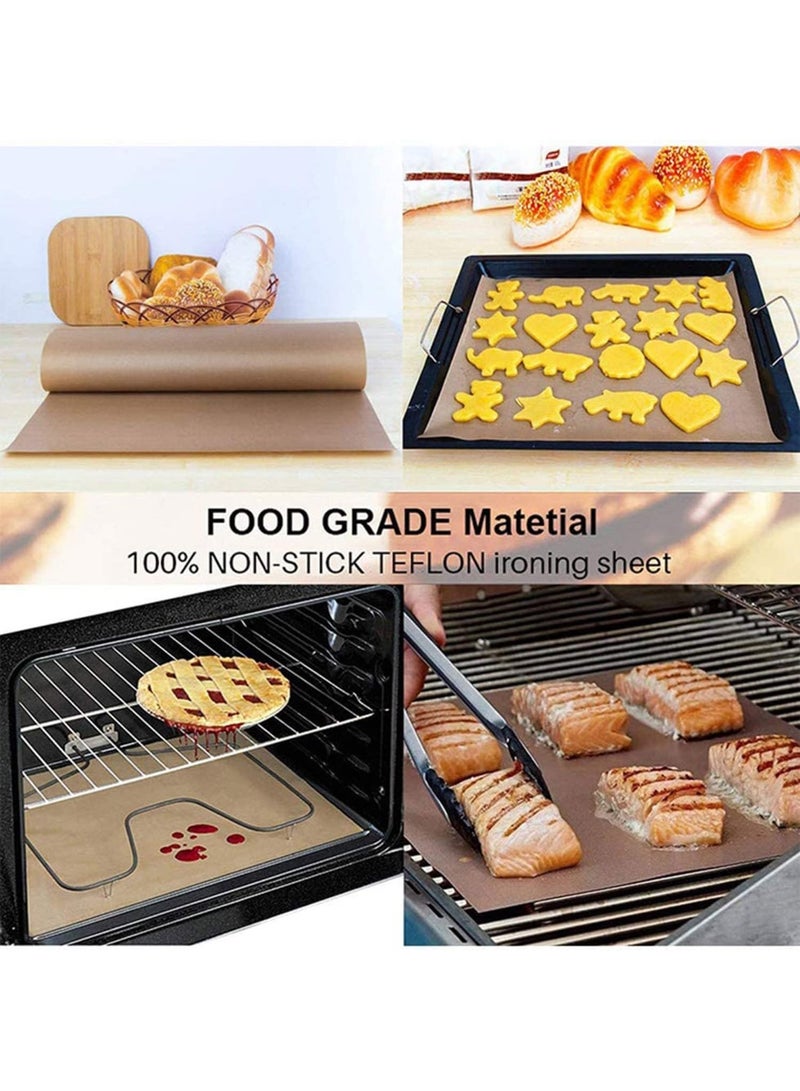 Chabeia Oven Grill Mat Teflon Sheet 3 Pack for Heat Press Transfer Non-Stick Paper Reusable Heat Resistant Craft Mat, High-temperature oven Mat food-grade Baking Cloth Nonstick Oilcloth - Image 5