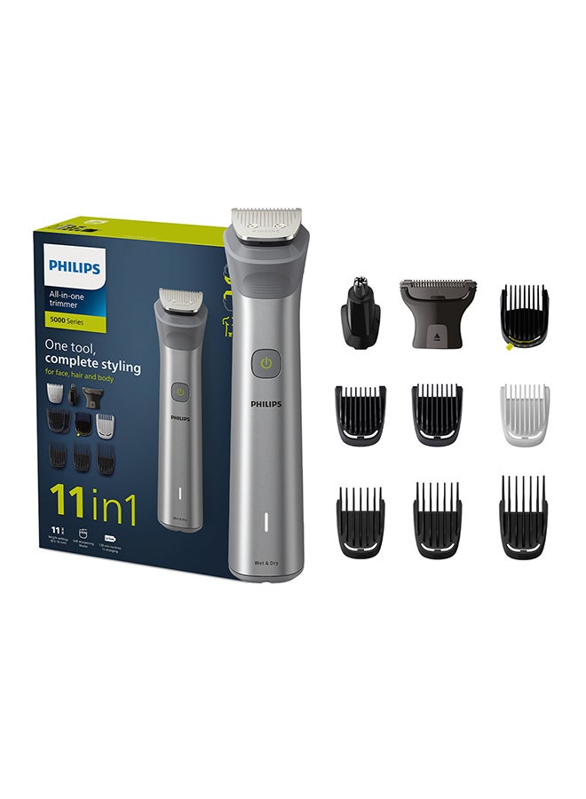 Philips All-in-One Trimmer MG5930/15,11-in-1 Face, Hair & Body Grooming,Nose & Ear| 120min Cordless, Showerproof Grey - Image 1