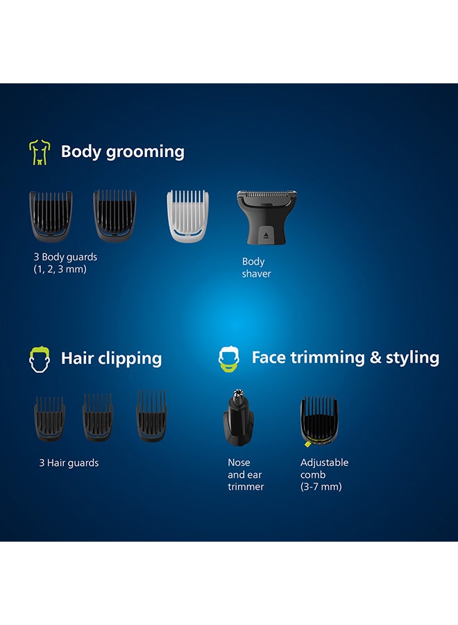 Philips All-in-One Trimmer MG5930/15,11-in-1 Face, Hair & Body Grooming,Nose & Ear| 120min Cordless, Showerproof Grey - Image 3