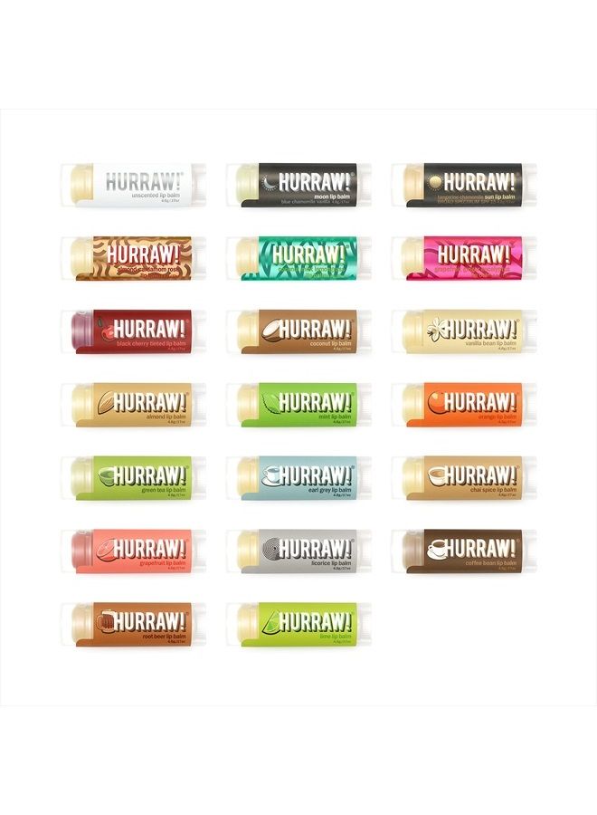 Hurraw! Lip Balms: Staff Favorites, 20 Balm Bundle Pack – Organic, Certified Vegan, Cruelty and Gluten Free. Non-GMO, 100% Natural Ingredients. Bee, Shea, Soy and Palm Free. Made in USA - Image 1