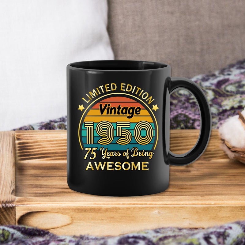 Qupt 75Th Birthday Gifts For Women Men  75Th Birthday Gifts For Him  75 Years Old Gifts  1950 Birthday Gifts For Women Men  1950 Birthday Gifts For Her Him  75Th Birthday Presents Coffee Mug - Image 4