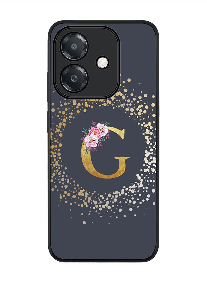 Stylizedd For Oppo A5i Case,Slim fit Camera Protection, Shockproof Thin Phone cover  - Custom Monogram Floral - G  (Grey )