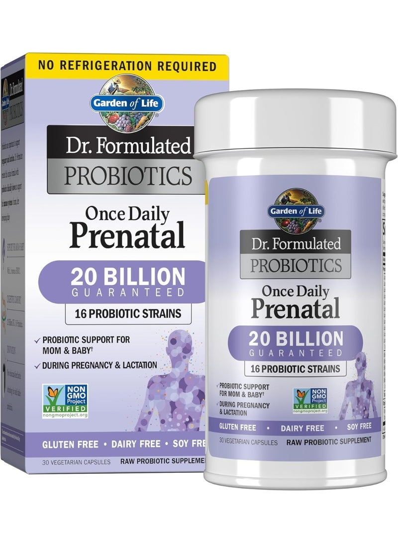 Garden of Life Dr. Formulated Probiotics Once Daily Prenatal Probiotic Support For Mom And Baby - 30 Vegetarian Capsules - Image 1
