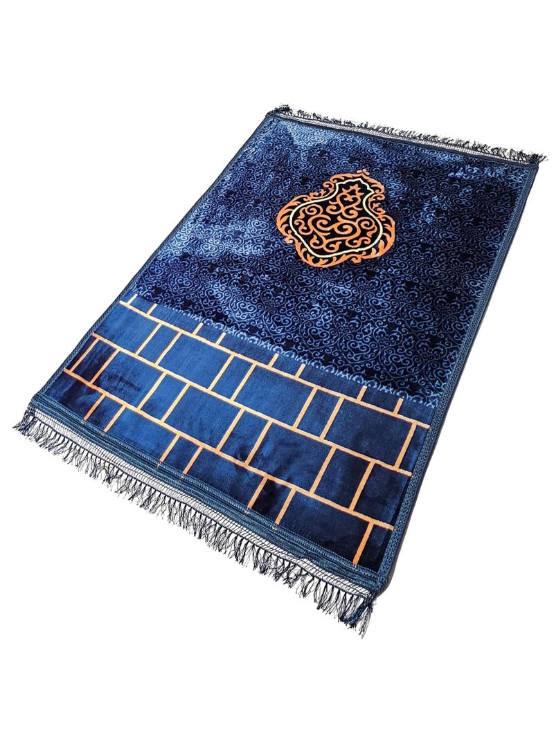 Fabienne Luxury High Quality Non-slip Adult Size Super Soft Premium Prayer Rug Blue/Beige 80X120 cm  - Image 1