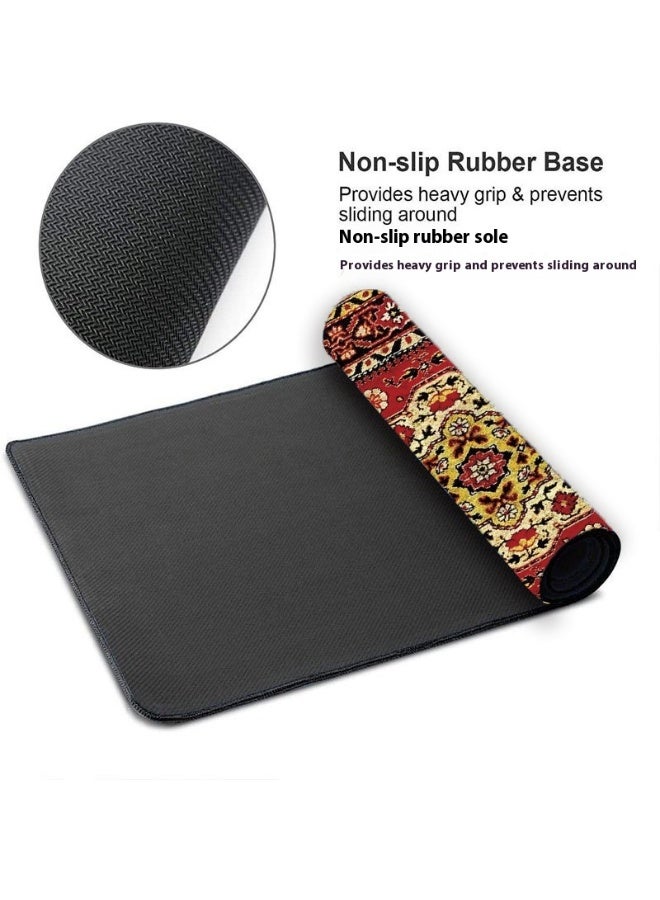 Persian pattern/Moroccan/retro/ethnic style large desktop mouse pad, waterproof gaming mouse pad, 800 x 300 x 3mm, 31.5 x 11.8 x 0.157 inches, gaming mouse pad, non slip desk pad, XL gaming mouse pad, thick rubber desk pad mouse pad, suitable for gaming, office and home use - Image 3