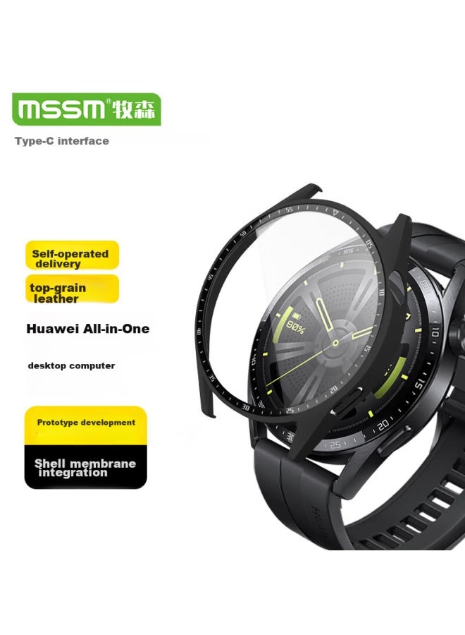 Mssm Compatible Huawei Watch Gt4 Protective Case, Gt3/watch3 Case And Screen Protector Combo, High-definition Shockproof And Scratch-resistant Case For 42/46mm Dial Gt3-46mm - Image 1