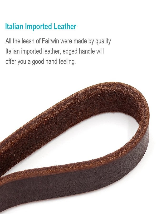 FAIRWIN Leather Dog Leash 6 Foot - Dog Training Leash Heavy Duty Dog Lead for Large Medium Small Dogs (M - 6 ft x 5/8 inch, Reddish Brown) - Image 3