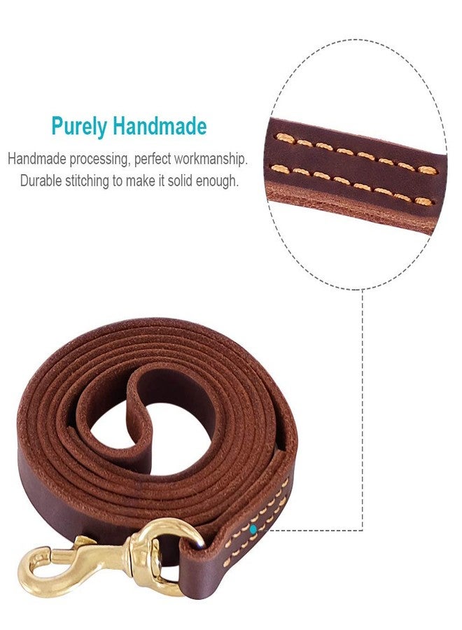 FAIRWIN Leather Dog Leash 6 Foot - Dog Training Leash Heavy Duty Dog Lead for Large Medium Small Dogs (M - 6 ft x 5/8 inch, Reddish Brown) - Image 4