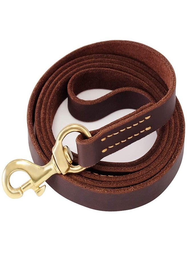 FAIRWIN Leather Dog Leash 6 Foot - Dog Training Leash Heavy Duty Dog Lead for Large Medium Small Dogs (M - 6 ft x 5/8 inch, Reddish Brown) - Image 1