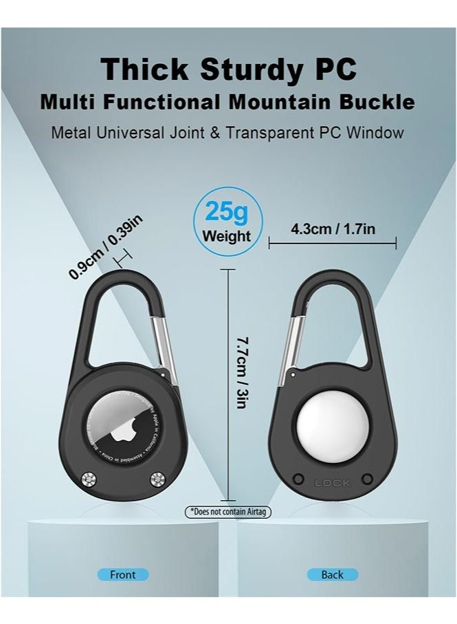 HL-Tech Air Tag Keychain with Carabiner,Thick Hard PC Air Tag Holder,IPX8 Waterproof,Secure Lock,Universal Wheel Key Chain - Image 2