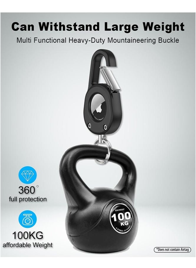 HL-Tech Air Tag Keychain with Carabiner,Thick Hard PC Air Tag Holder,IPX8 Waterproof,Secure Lock,Universal Wheel Key Chain - Image 5