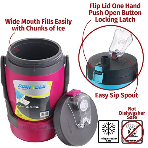 PINNACLE Reusable Leakproof Water Jug – 85oz Portable Half Gallon Bottle – Camping Spout – Yellow - Image 5