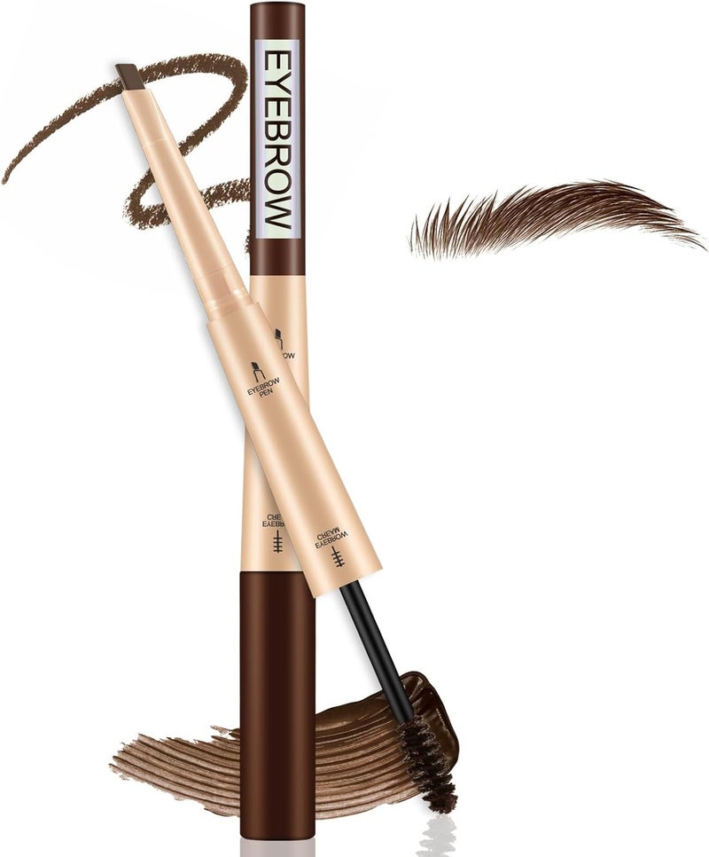 Apooliy Waterproof Eyebrow PenEyebrow Retractable Definer PencilDualSided Brow GelFine Tip Fills Brow Makeup