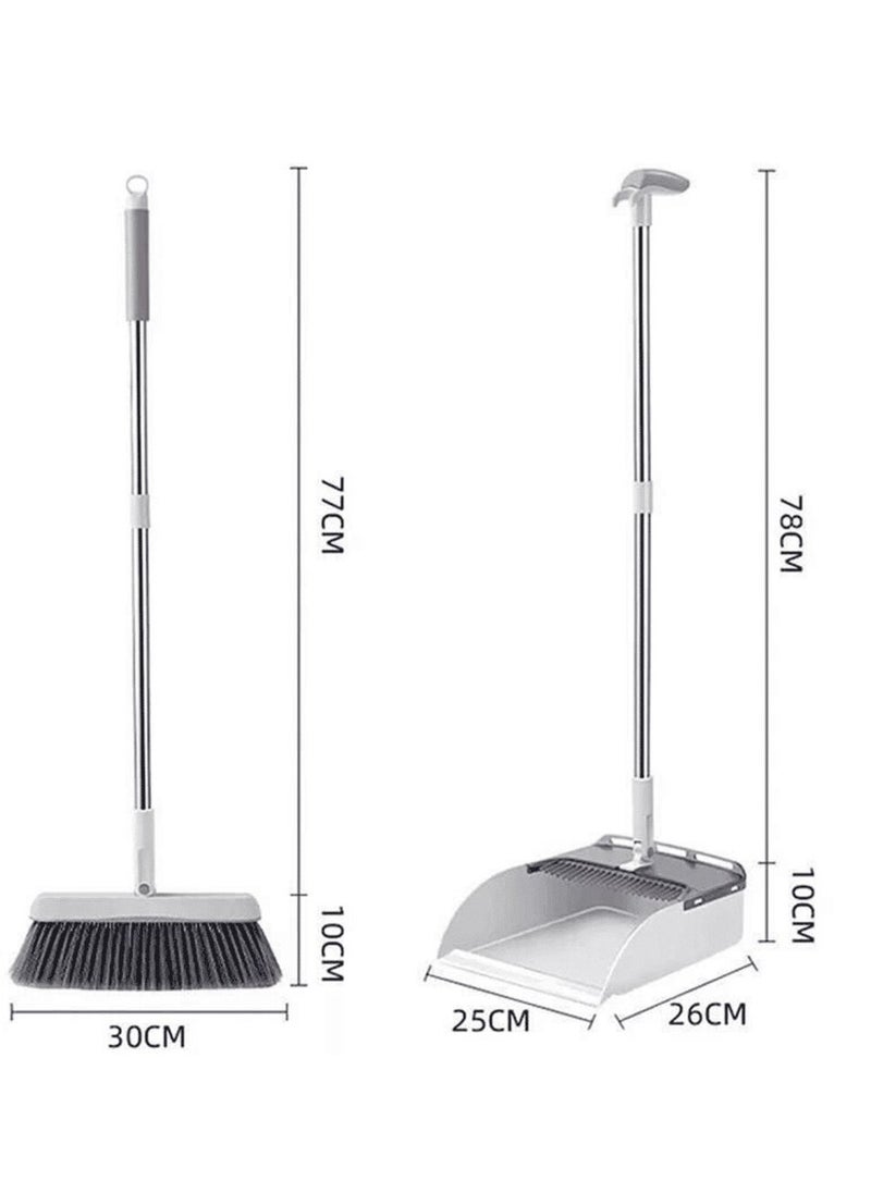 Generic Lightweight, self-cleaning mop and dustpan set with long handle, standing for cleaning home, room, kitchen and office, made of plastic and stainless steel with high quality materials.  - Image 1