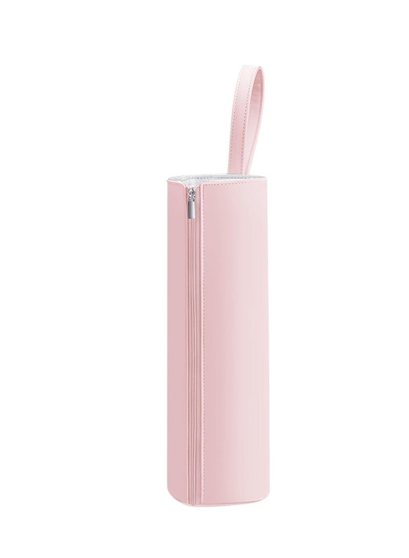 A Heat Resistant Padded Bag for Curling Iron, Hair Straightener, Flat Iron, Curling Iron Stand with Handle, Hot Hair Tool Storage Bag for Travel and Home (Pink) - Image 5