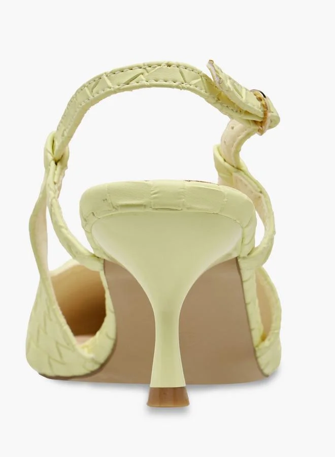 Celeste YELLOW Women Buckle Closure Kitten Heel Shoes for Women | Best Price UAE