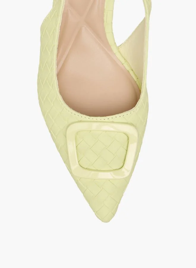 Celeste YELLOW Women Buckle Closure Kitten Heel Shoes for Women | Best Price UAE