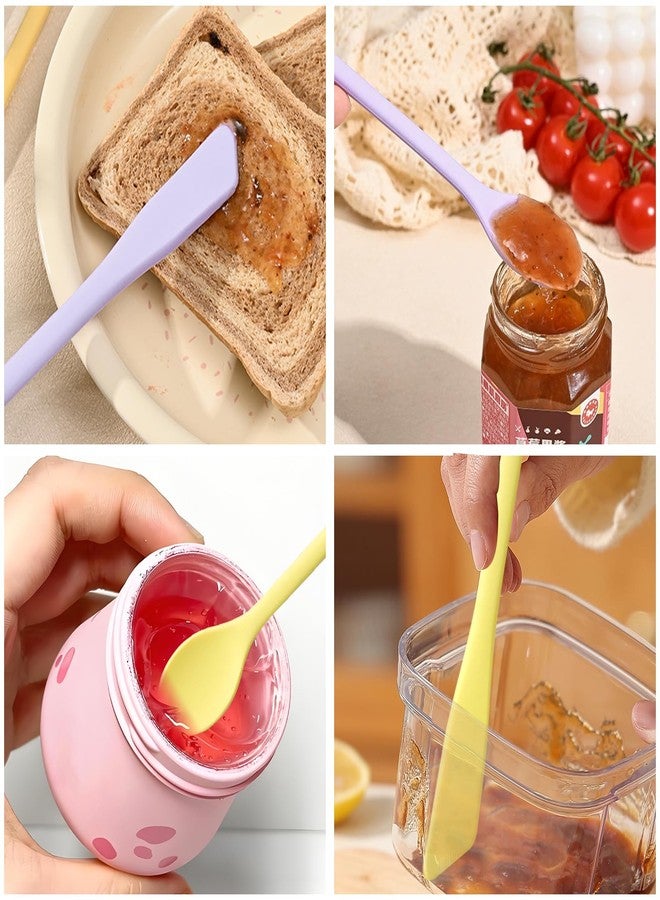 CATOSUM 2 Pcs Silicone Stirrer Stick Spoon, 10-inch & Mini Dual-Ended Food Grade reusable Spatulas for Mixing, Scraping, Coffee, Cocktail, Jam, Narrow Bottles, Yellow & Purple - Image 5