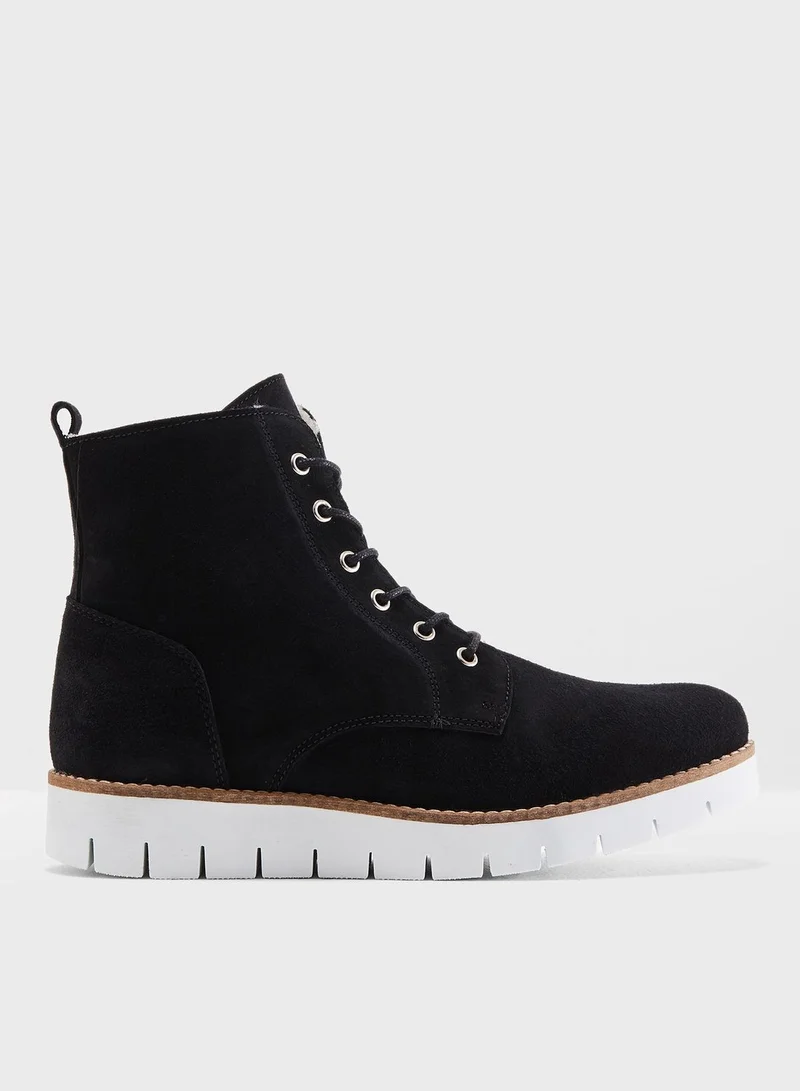 VERO MODA Mella Real Leather Lace Up Ankle Boot