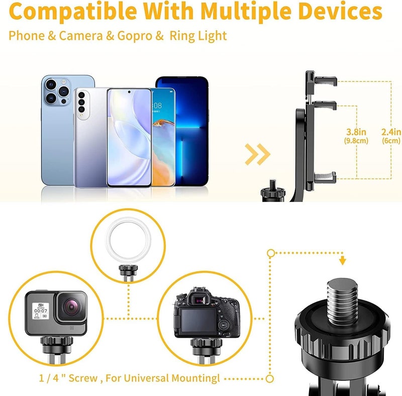 ADZOY ADL-L16 (2025) | Selfie Stick Phone Tripod | Bluetooth Remote | 60" (5Ft) Extendable Stand |iPhone Android Camera | 360° Rotation |Overhead Phone Holder Stabilizer |Vlog | Live Stream | Online - Image 5