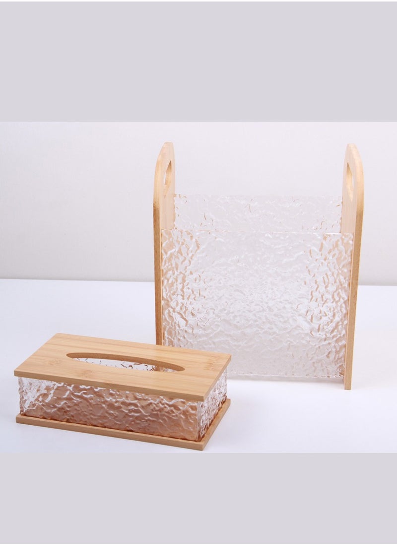 ماركة غير محددة طقم سلة مهملات وعلبة مناديل بتصميم مثالي  - Image 1