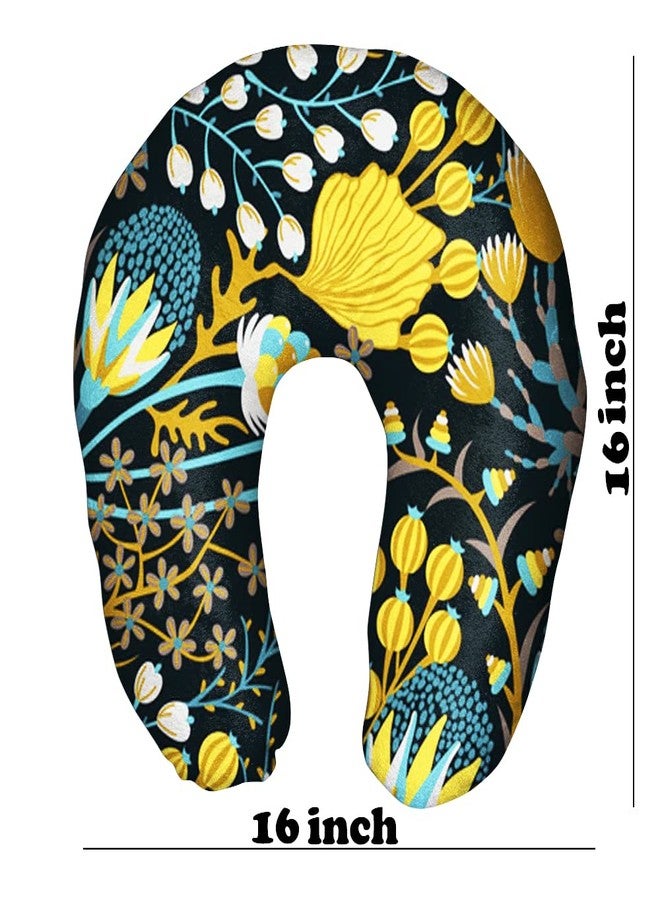 DREAMVIO Velvet Printed Neck Pillow Travel Headrest Accessory for Plane Flight Bus and Office - 16 X 16 Inch, Shape 22 (Multicolor) - Image 3