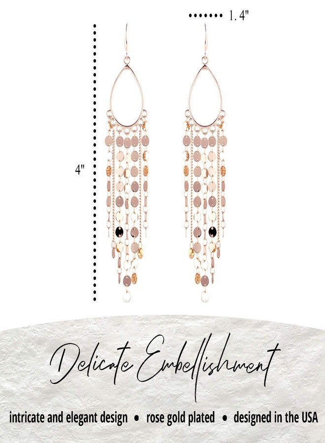 NTLX Bohemian Boho Tassel Dangle Drop Earrings for Women - Lightweight Filigree Gypsy Coin Chandelier Disc Charm Hoops - included Gift Box - Image 2