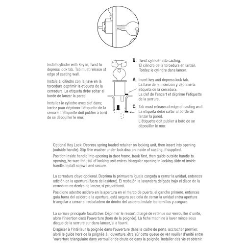 Prime-Line مجموعة مقبض باب شرفة منزلق مع مفتاح Prime-Line C 1129 من سبائك الزنك للأبواب الزجاجية المنزلقة بسماكة من 1 إنش إلى 1-1/8 إنش، أبيض (عبوة فردية) - Image 4