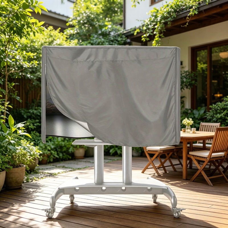 Black Mobile TV Stand Cover For 60-72 Inch Outdoor Dustproof Screen Protector - Image 1