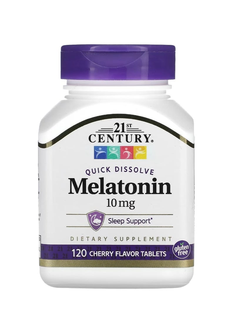 21st Century Quick Dissolve Melatonin Cherry 10 mg 120 Tablets - Image 1