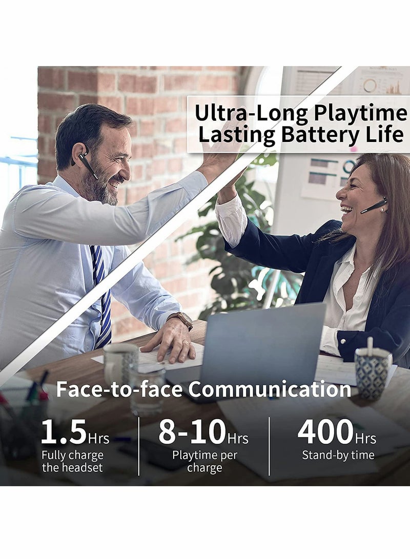 SYOSI Bluetooth Headset Handsfree Wireless Earpiece for Mobile Phone V5.1 with Microphone Noise Cancelling 10H Talking Time Headphone Earphone Business Driving - Image 4