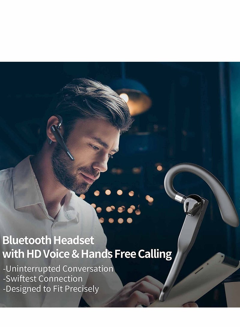 SYOSI Bluetooth Headset Handsfree Wireless Earpiece for Mobile Phone V5.1 with Microphone Noise Cancelling 10H Talking Time Headphone Earphone Business Driving - Image 2