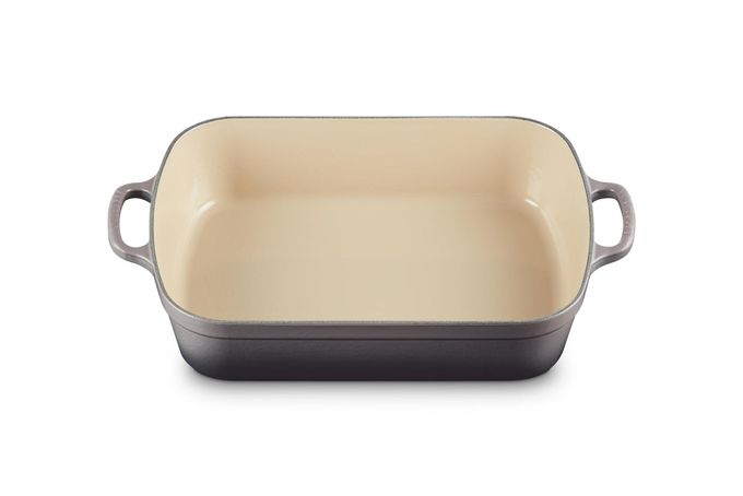 Le Creuset Enameled Cast Iron Signature Rectangular Roaster, 5.25 qt. (9.8" x 13"), Oyster - Image 4