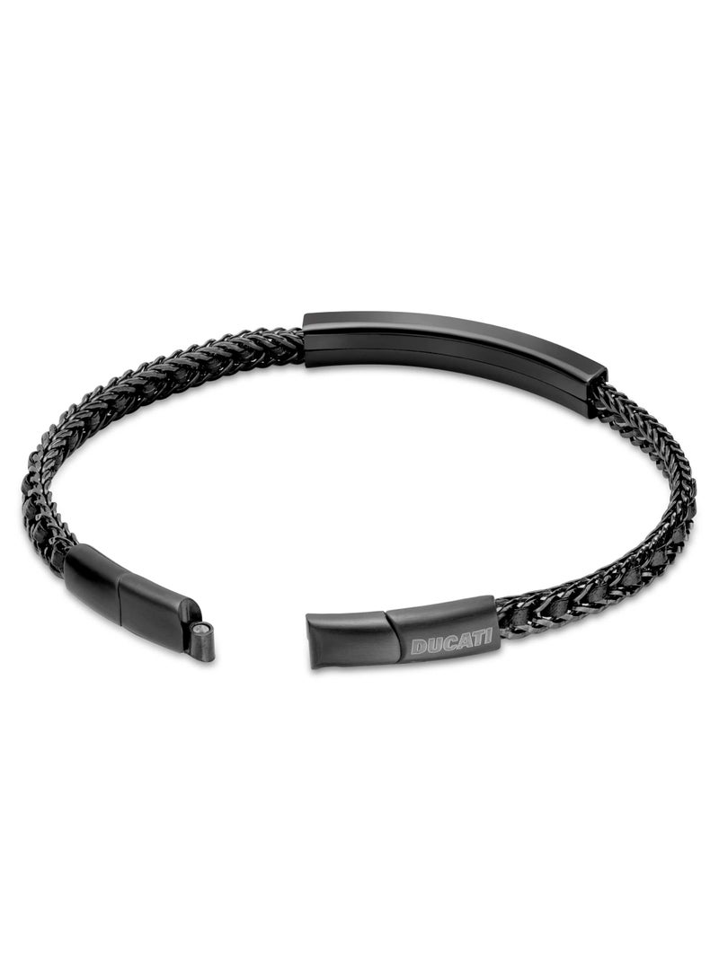 دوكاتي كورس سوار رجالي من المعدن والجلد والفولاذ المقاوم للصدأ بإغلاق مغناطيسي - Image 1