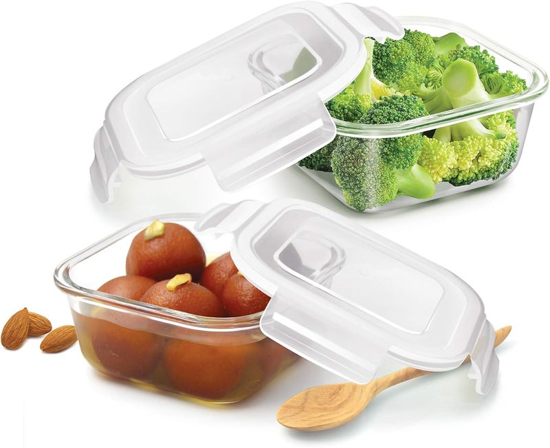 TREO تريو من ميلتون مجموعة حاويات تخزين زجاجية مربعة من 2 - Image 1