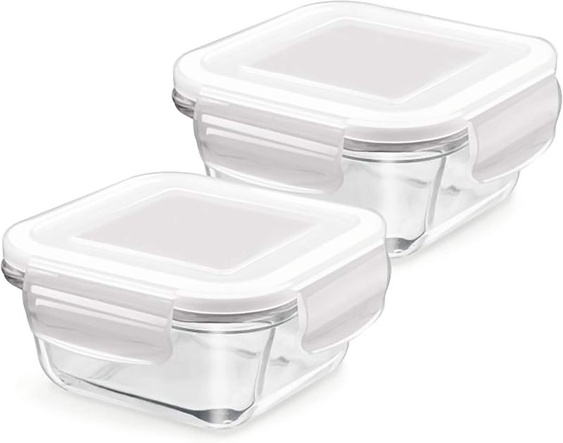 TREO تريو من ميلتون مجموعة حاويات تخزين زجاجية مربعة من 2 - Image 2