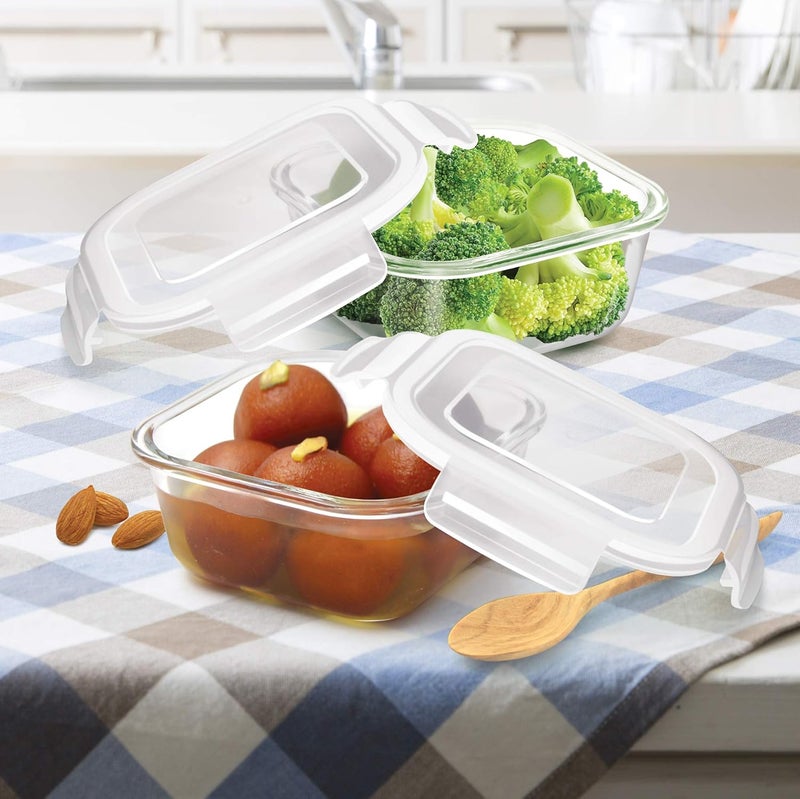 TREO تريو من ميلتون مجموعة حاويات تخزين زجاجية مربعة من 2 - Image 4