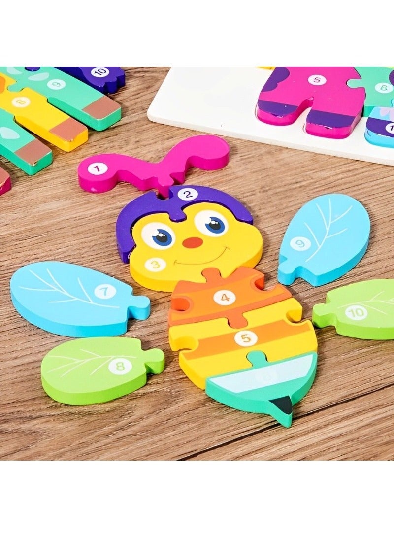 Wooden 3D Puzzles, Colored Animal Style, Teacher Parents Early Learning Support Tools, Attractive Colors and Patterns, Montessori  Motor Skill Development Toys, Ideal Kids Gift (Cat Shape) - Image 5