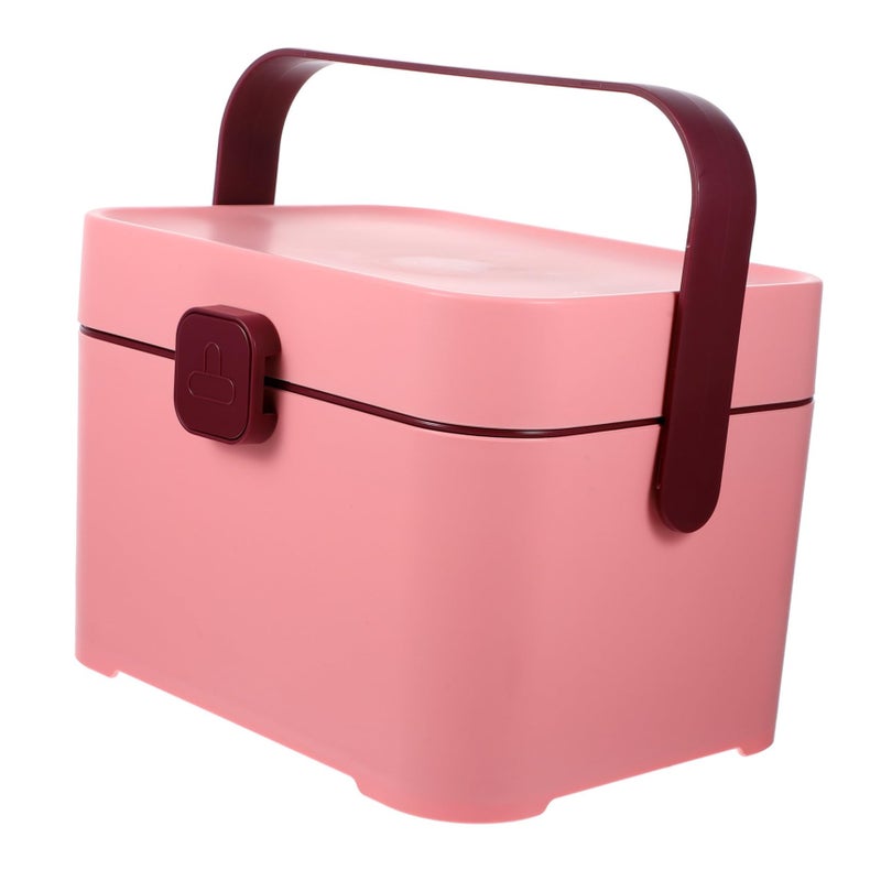 Portable Medicine Storage Case Multilayer Organizer Large First Aid Kit Pink - Image 2