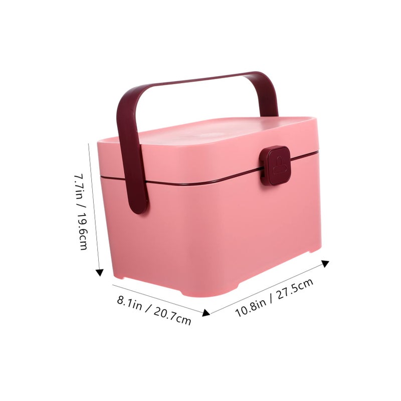 Portable Medicine Storage Case Multilayer Organizer Large First Aid Kit Pink - Image 3