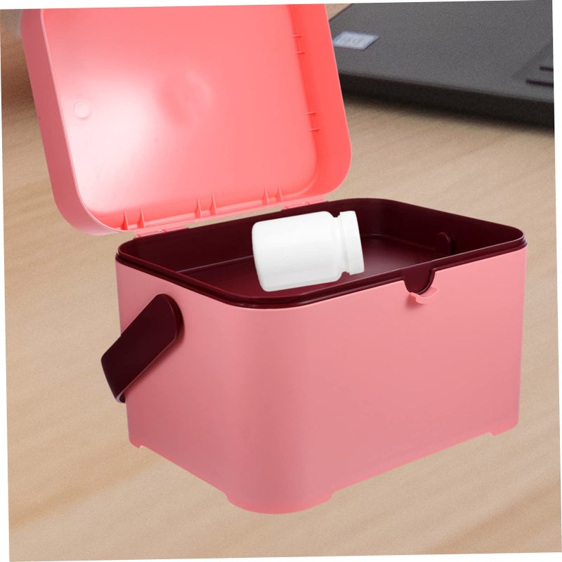 Portable Medicine Storage Case Multilayer Organizer Large First Aid Kit Pink - Image 4