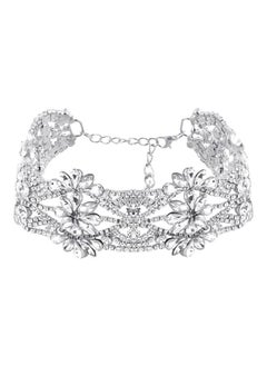 Platinum Plated Stainless Steel Cubic Zirconia Studded Choker