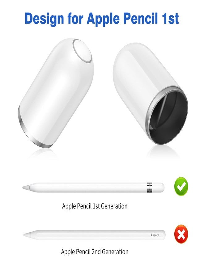 iMangoo for Apple Pencil 1st Generation Cap Magnetic Replacement Cover+3 Pack Anti Lost Silicone Protective Strap Cap Holder Keeper for iPencil Gen 1 Stylus Pen Top Accessories (White, Black, Blue) - Image 3