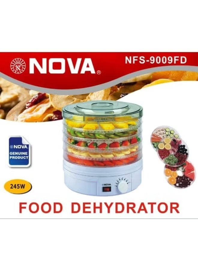 NOVA NFS-9009FD Food Dehydrator Machine 9 Tray Stainless Steel Fruit Vegetable Dryer for Herbs Meat Pet Food Digital Temperature Control Large Capacity Multi-Layer Drying System - Image 1